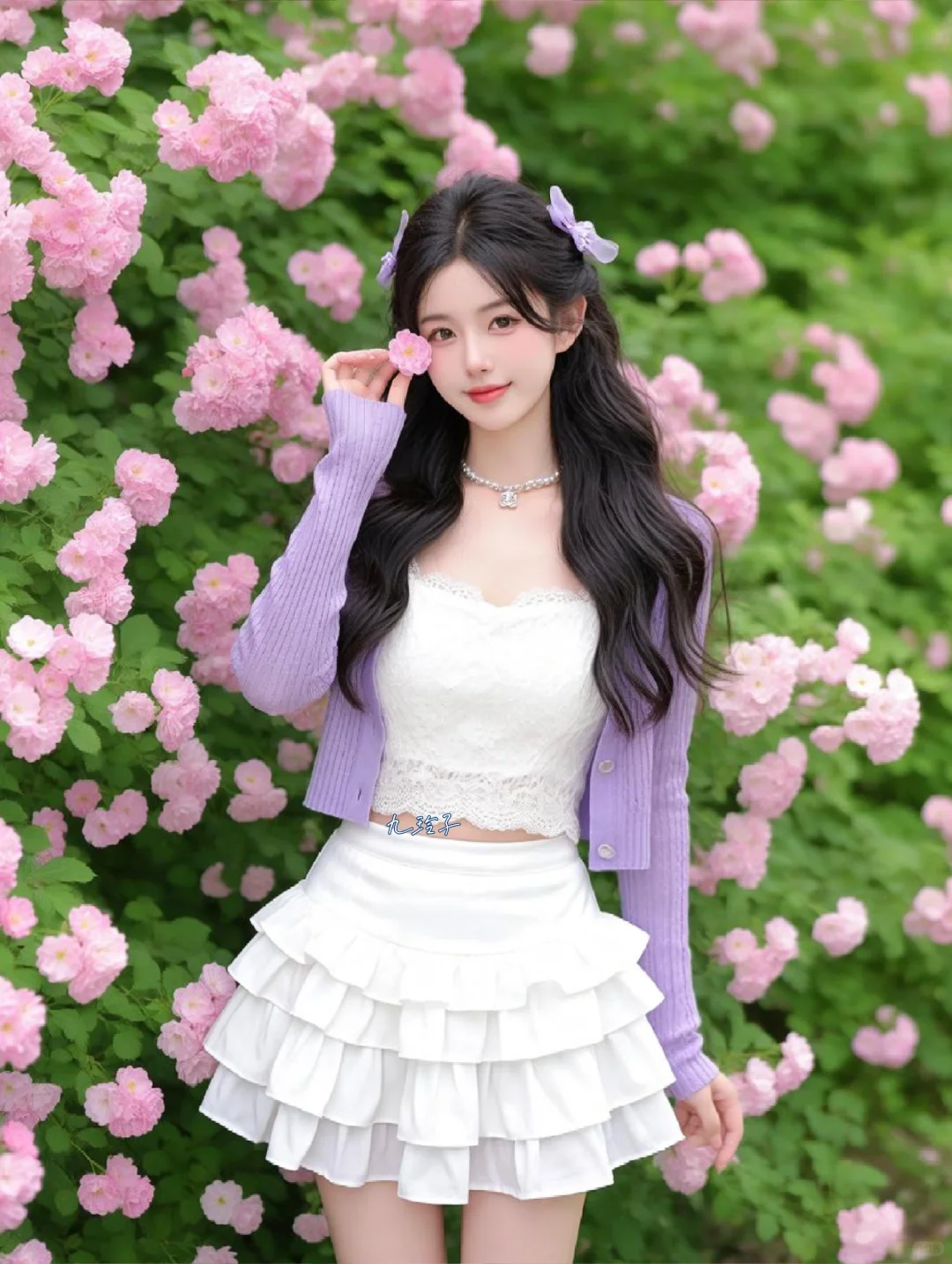 公园里的浪漫粉色花海🌸