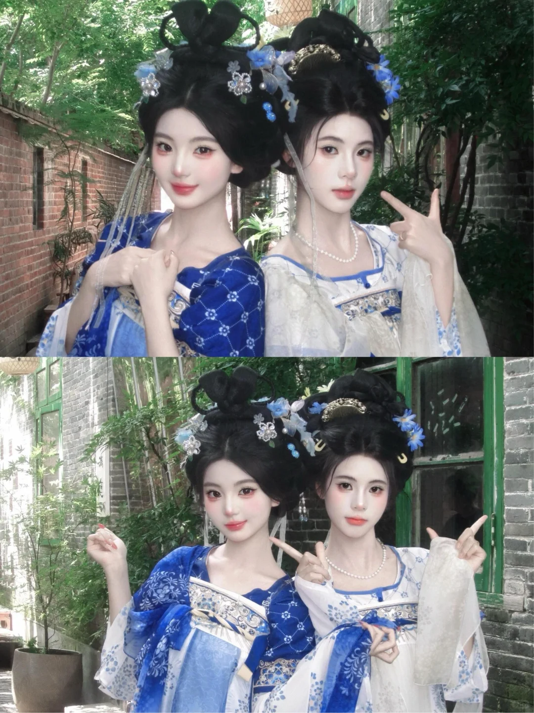 和闺蜜在北京花费一个小时打造青花瓷小唐风