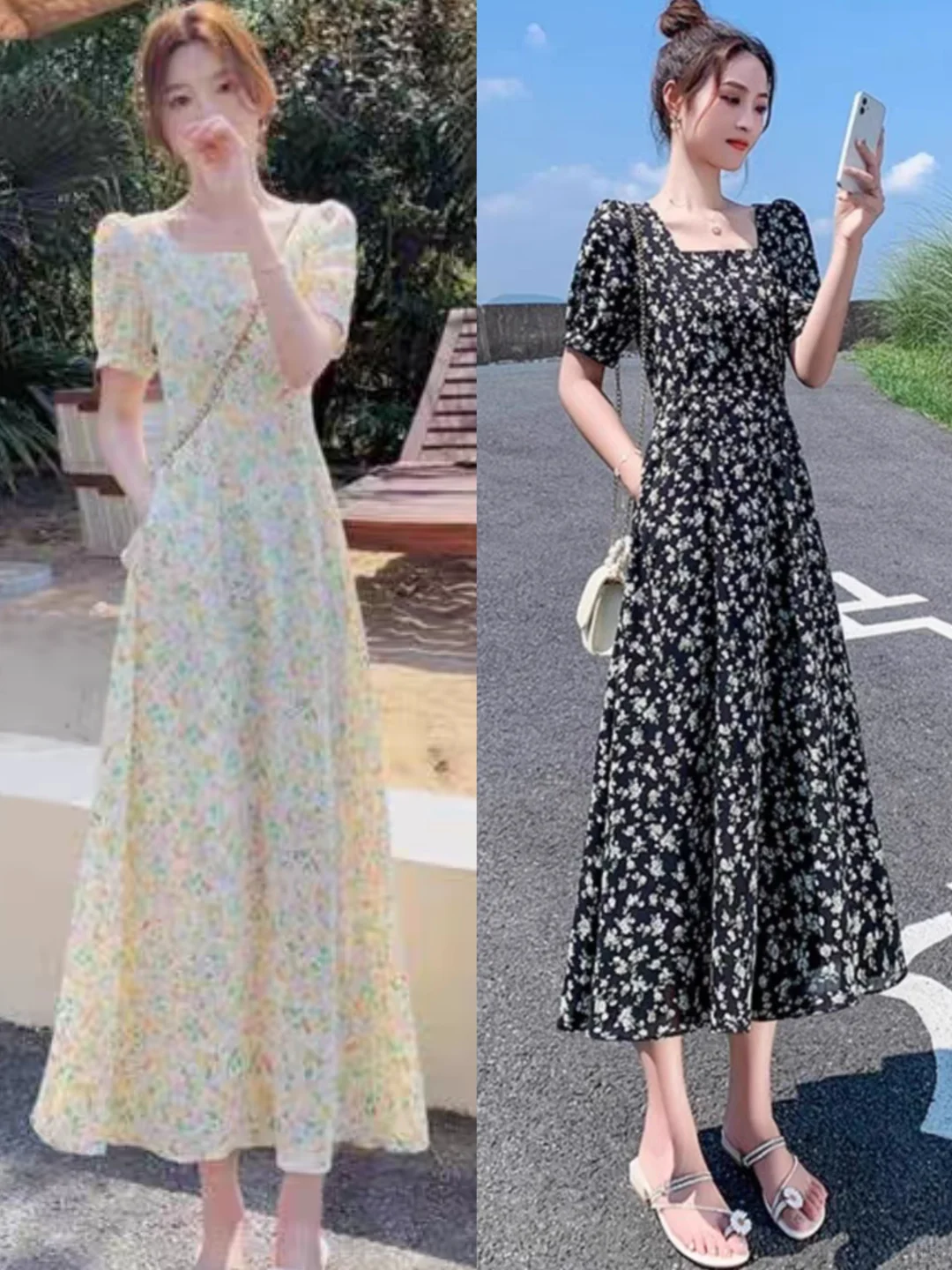 微胖女生黄黑皮必看，这5条碎花连衣裙巨显
