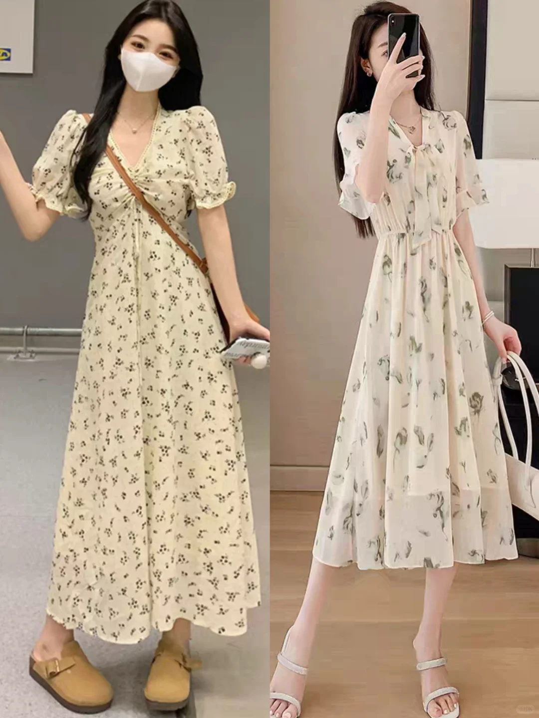 微胖女生黄黑皮必看，这5条碎花连衣裙巨显