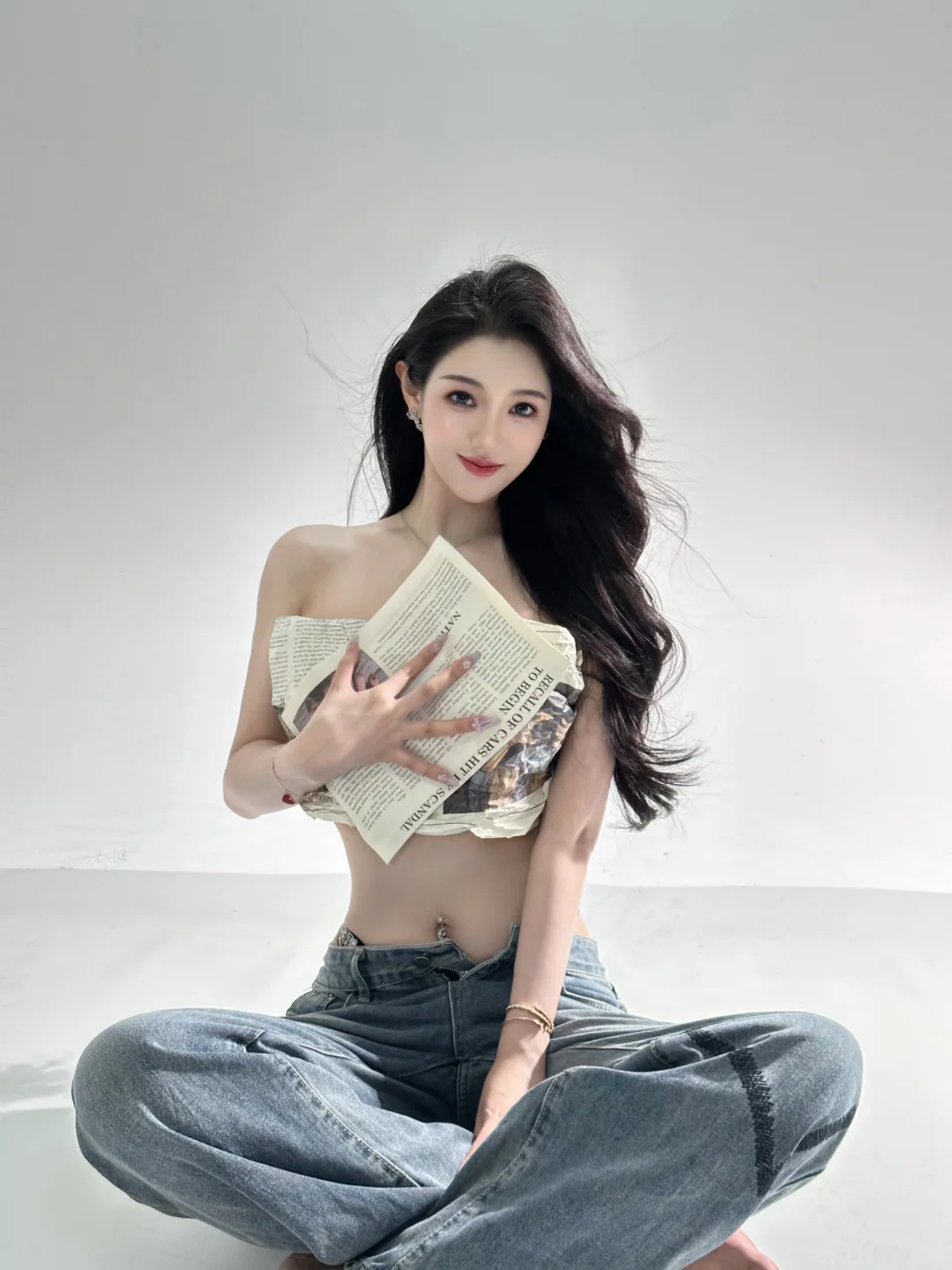 这天鲨的时尚感up📰旧报纸➕牛仔裤