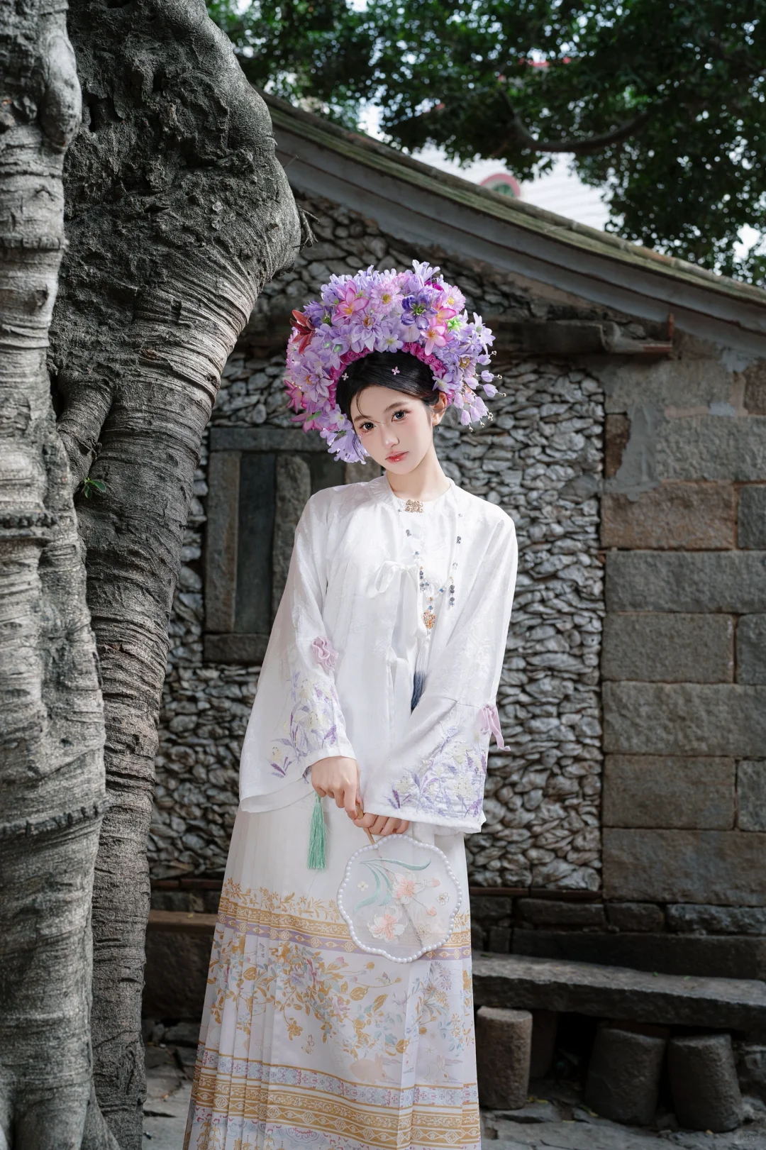 泉州簪花写真｜寺庙里的温柔仙子
