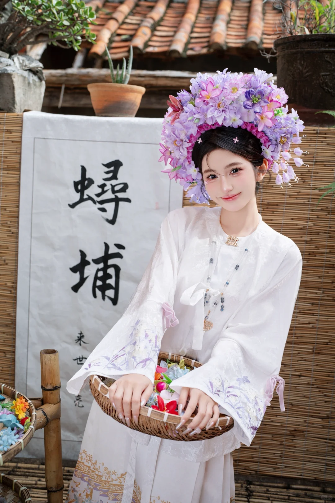 泉州簪花写真｜寺庙里的温柔仙子