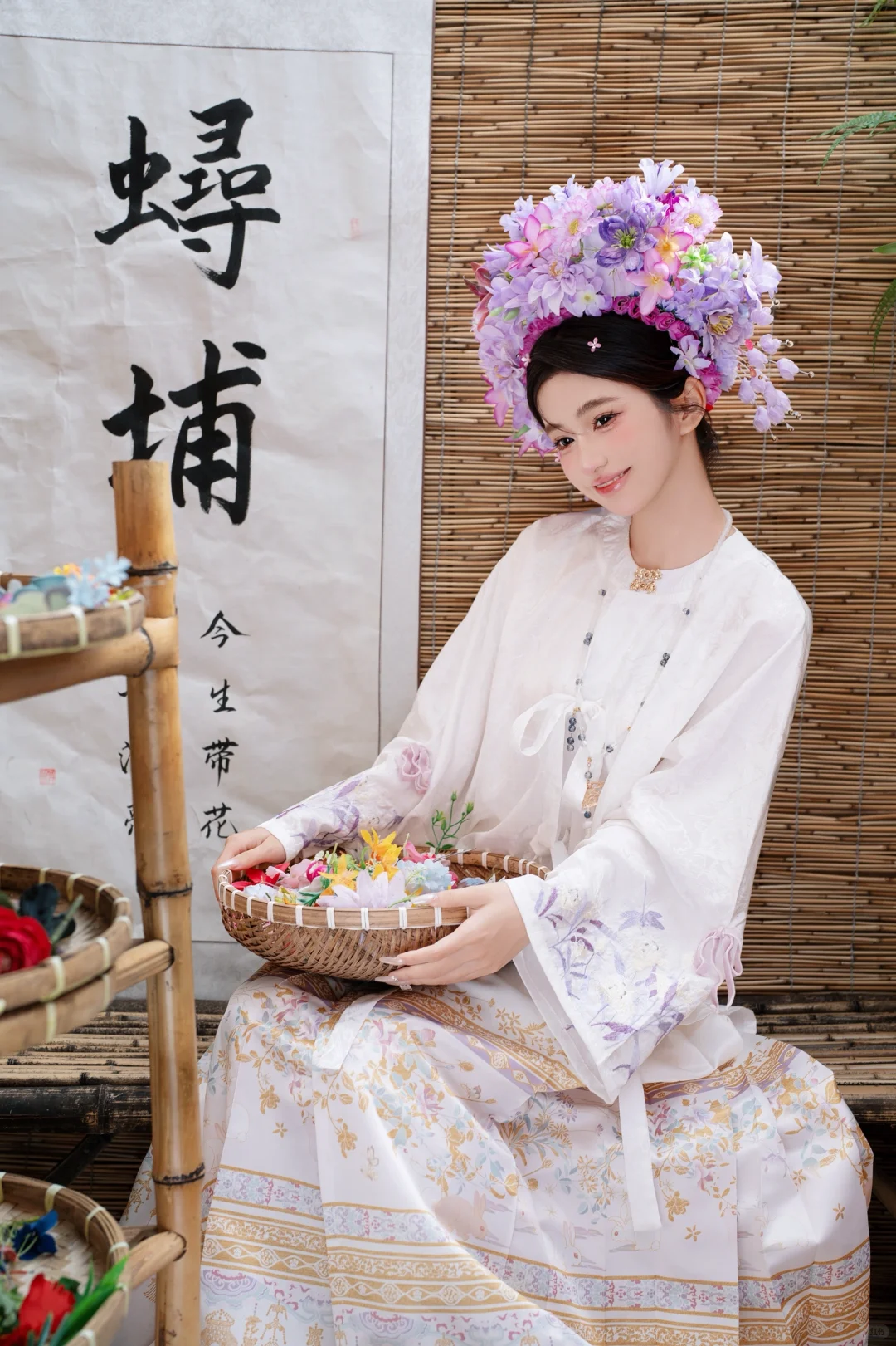 泉州簪花写真｜寺庙里的温柔仙子