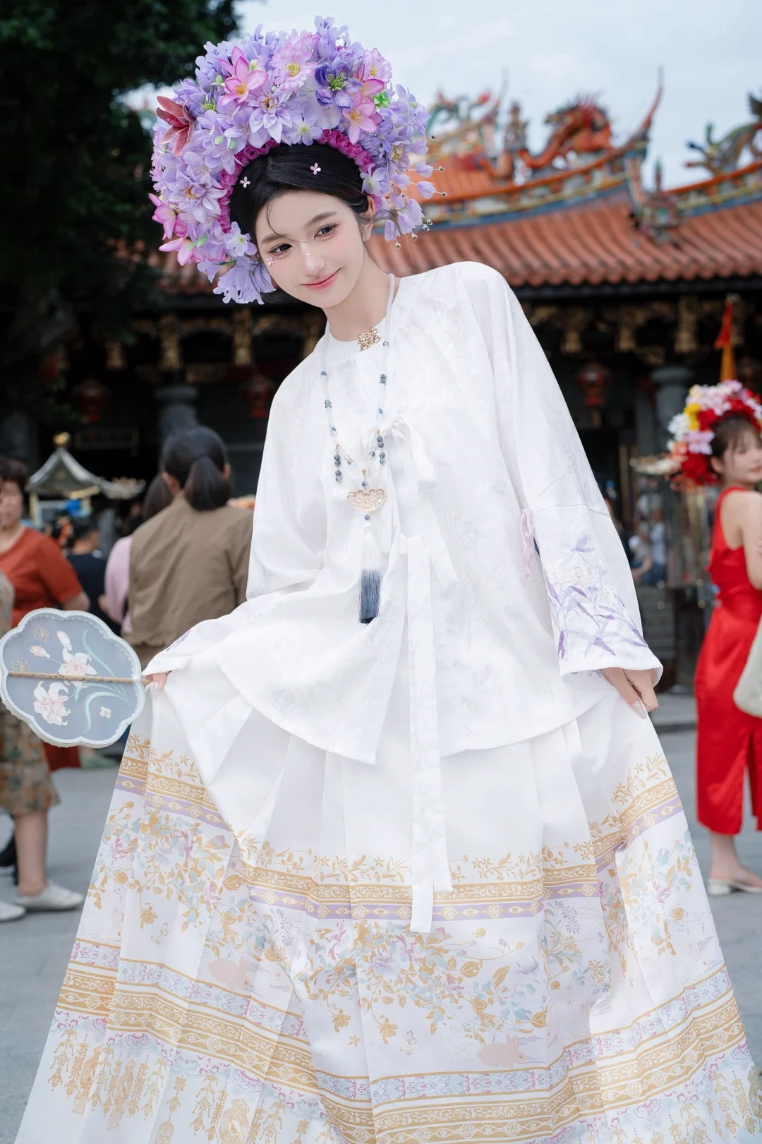 泉州簪花写真｜寺庙里的温柔仙子