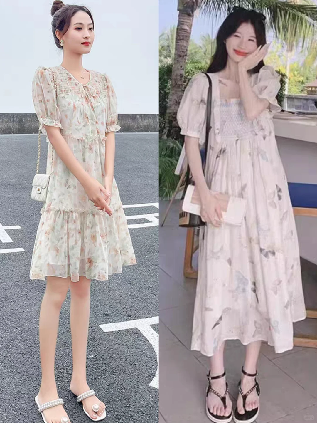 微胖女生黄黑皮必看，这5条碎花连衣裙巨显