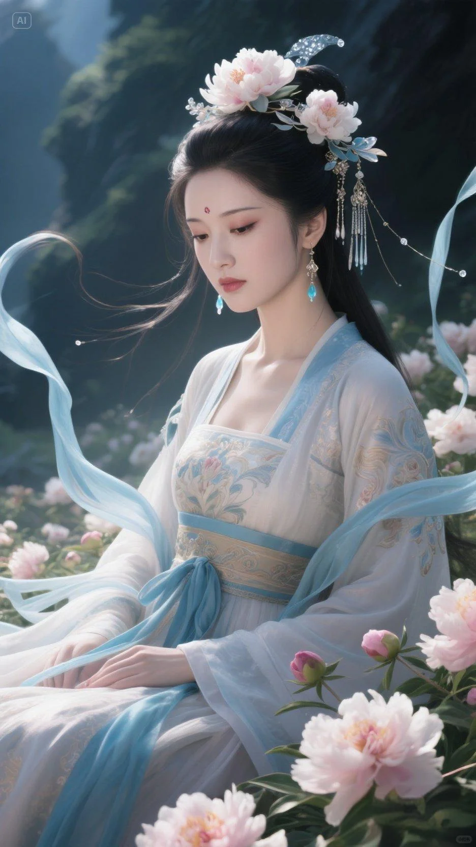 AI仙气飘飘的古风美女，美到窒息