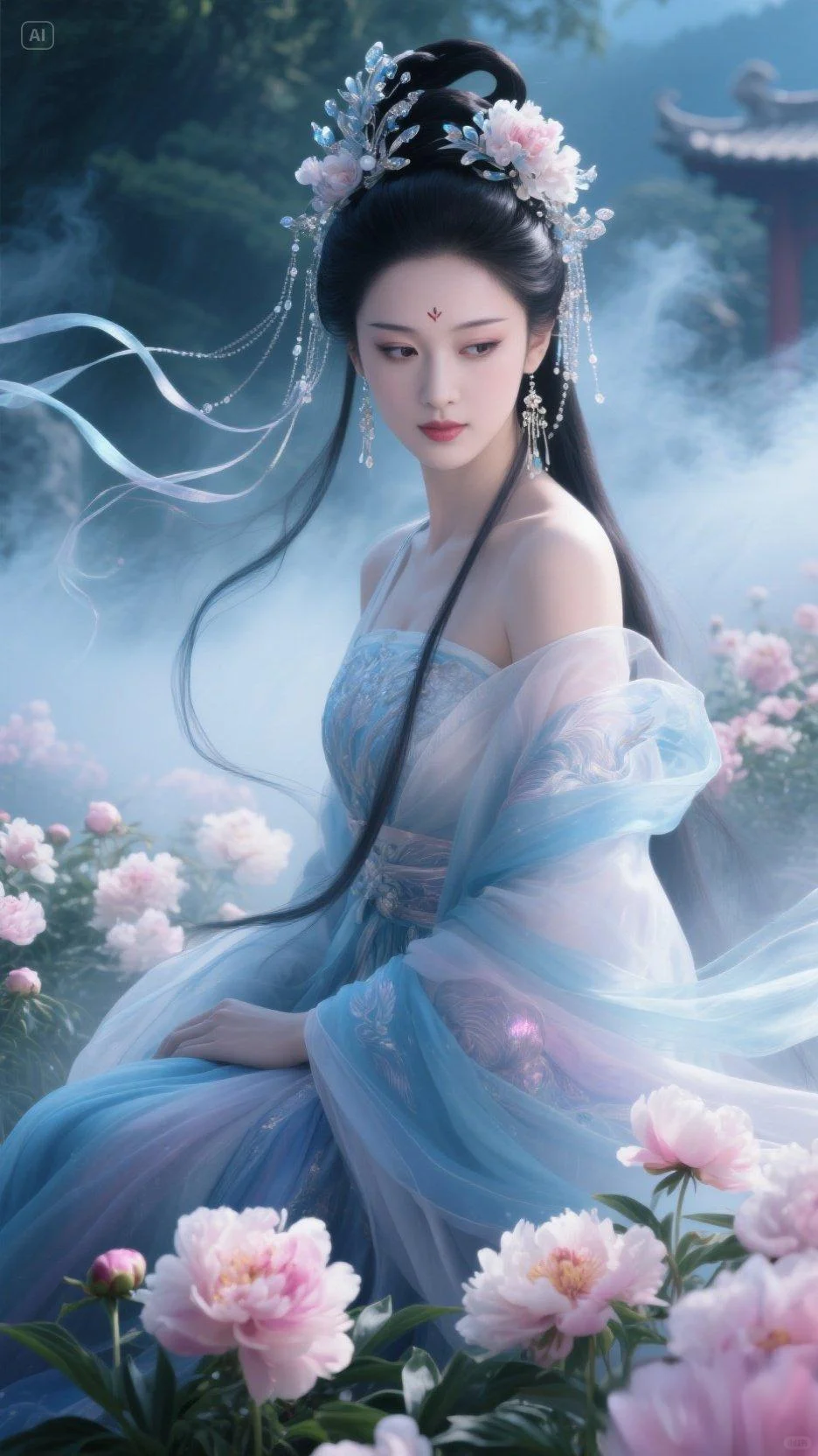 AI仙气飘飘的古风美女，美到窒息
