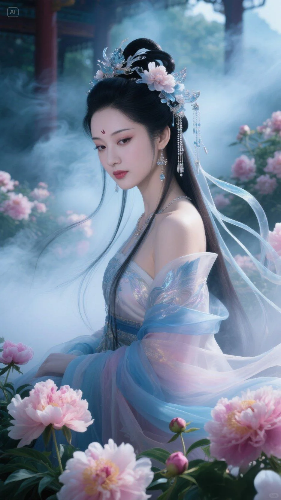 AI仙气飘飘的古风美女，美到窒息