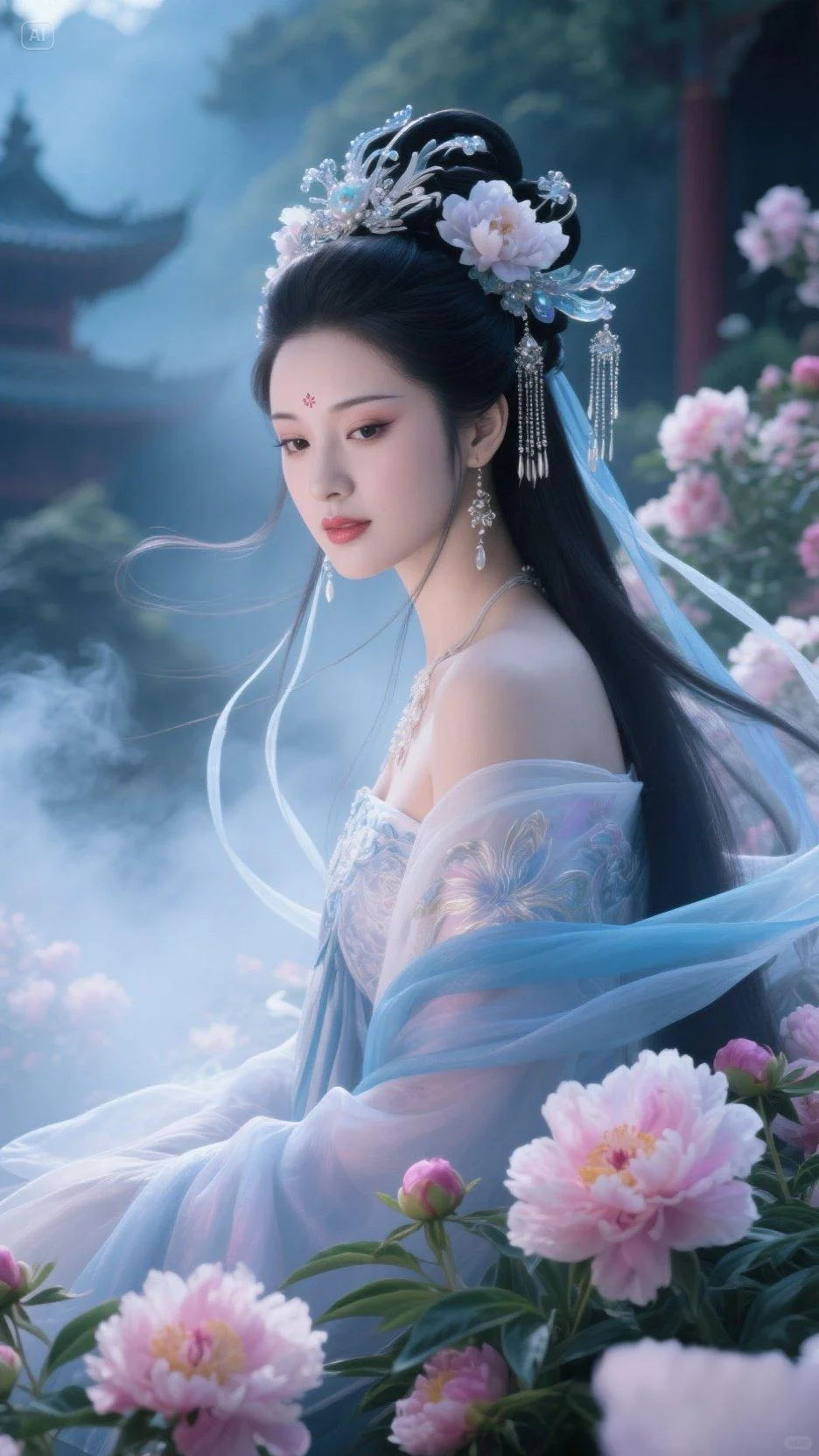 AI仙气飘飘的古风美女，美到窒息