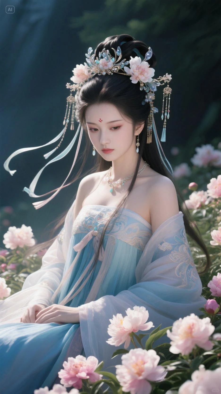 AI仙气飘飘的古风美女，美到窒息