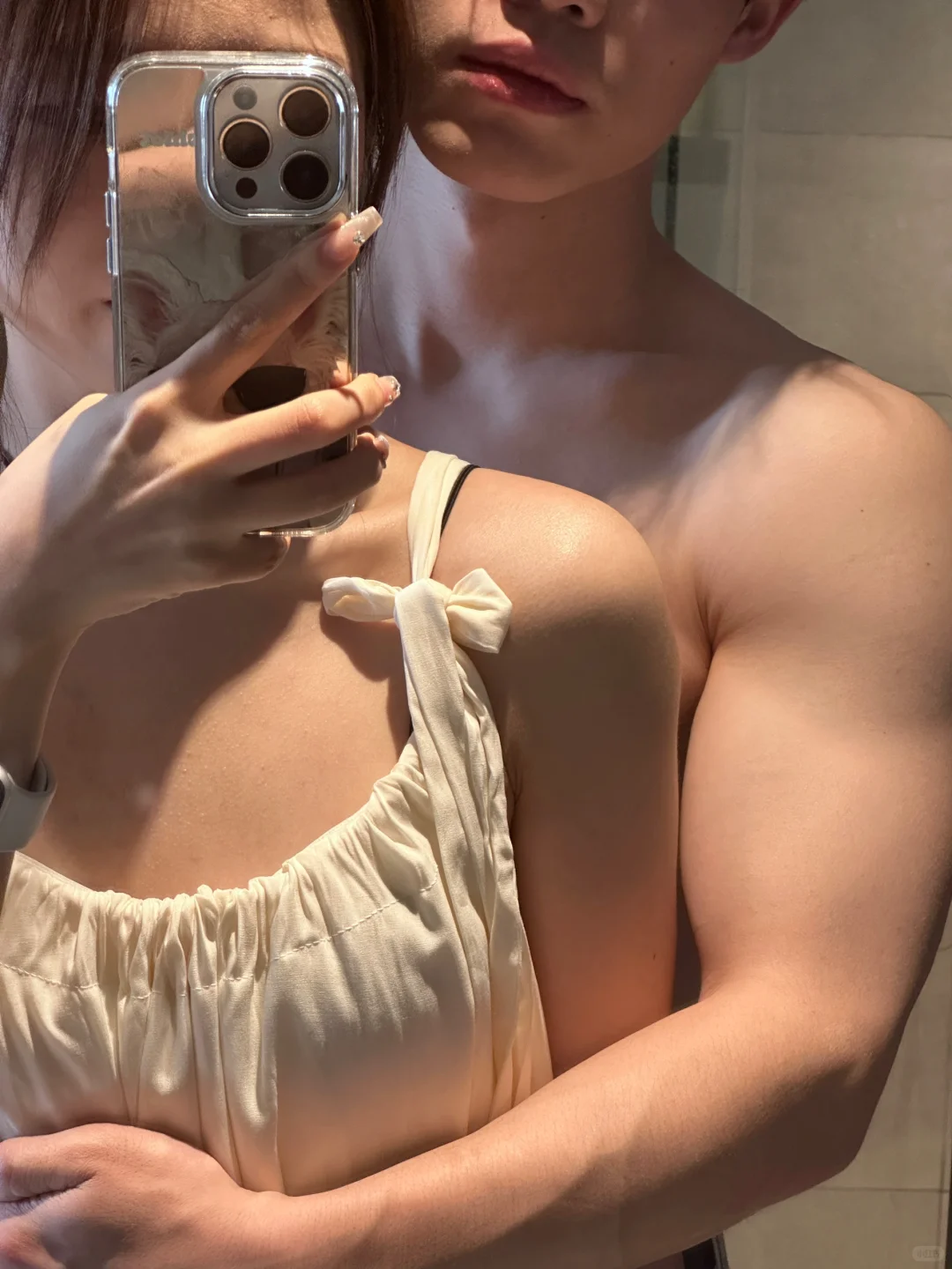 觉得胖了 就让男友练壮