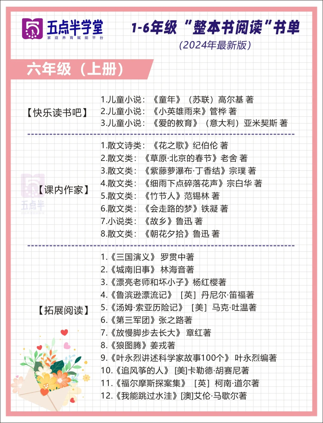 清华附小2024精选版📕1-6年级阅读书单