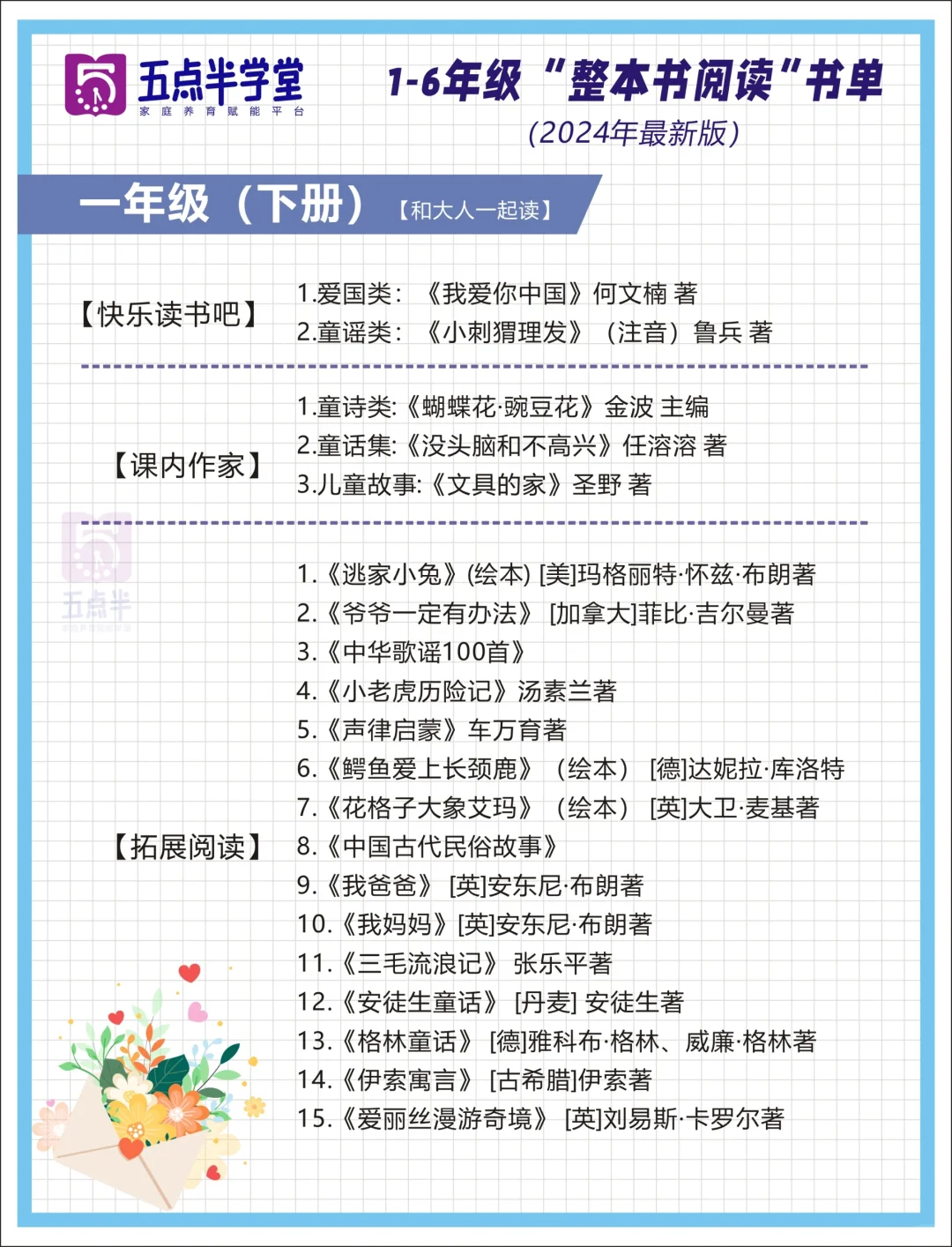 清华附小2024精选版📕1-6年级阅读书单