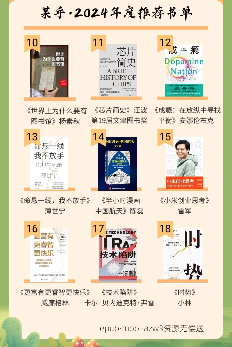 某乎2024年年度书籍榜单（这也太全了）