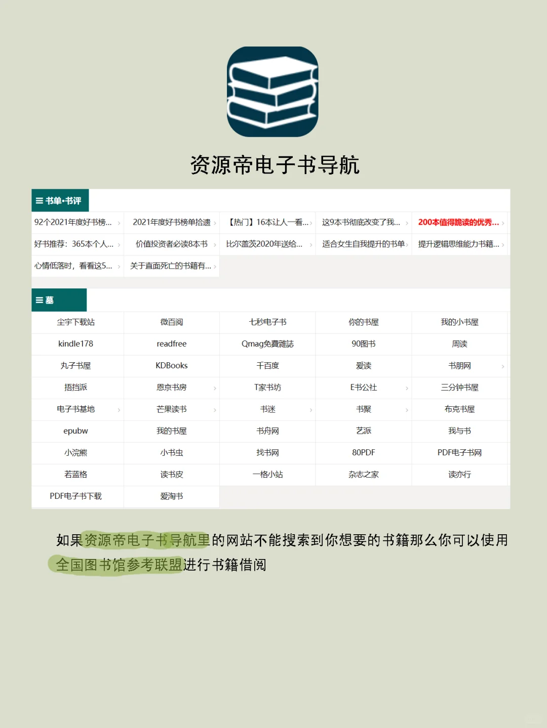 90%免费电子书下载导航站，PDF丨kindle