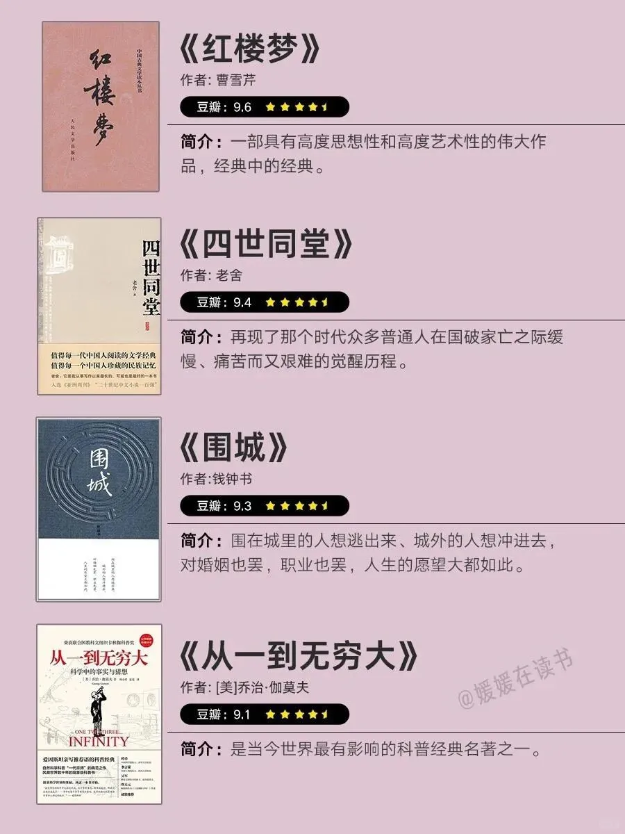 大学图书馆必借Top 40书单来啦！