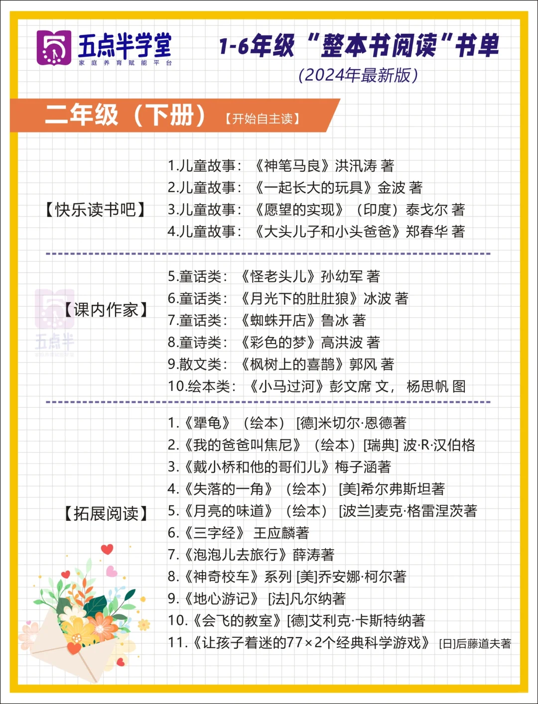 清华附小2024精选版📕1-6年级阅读书单