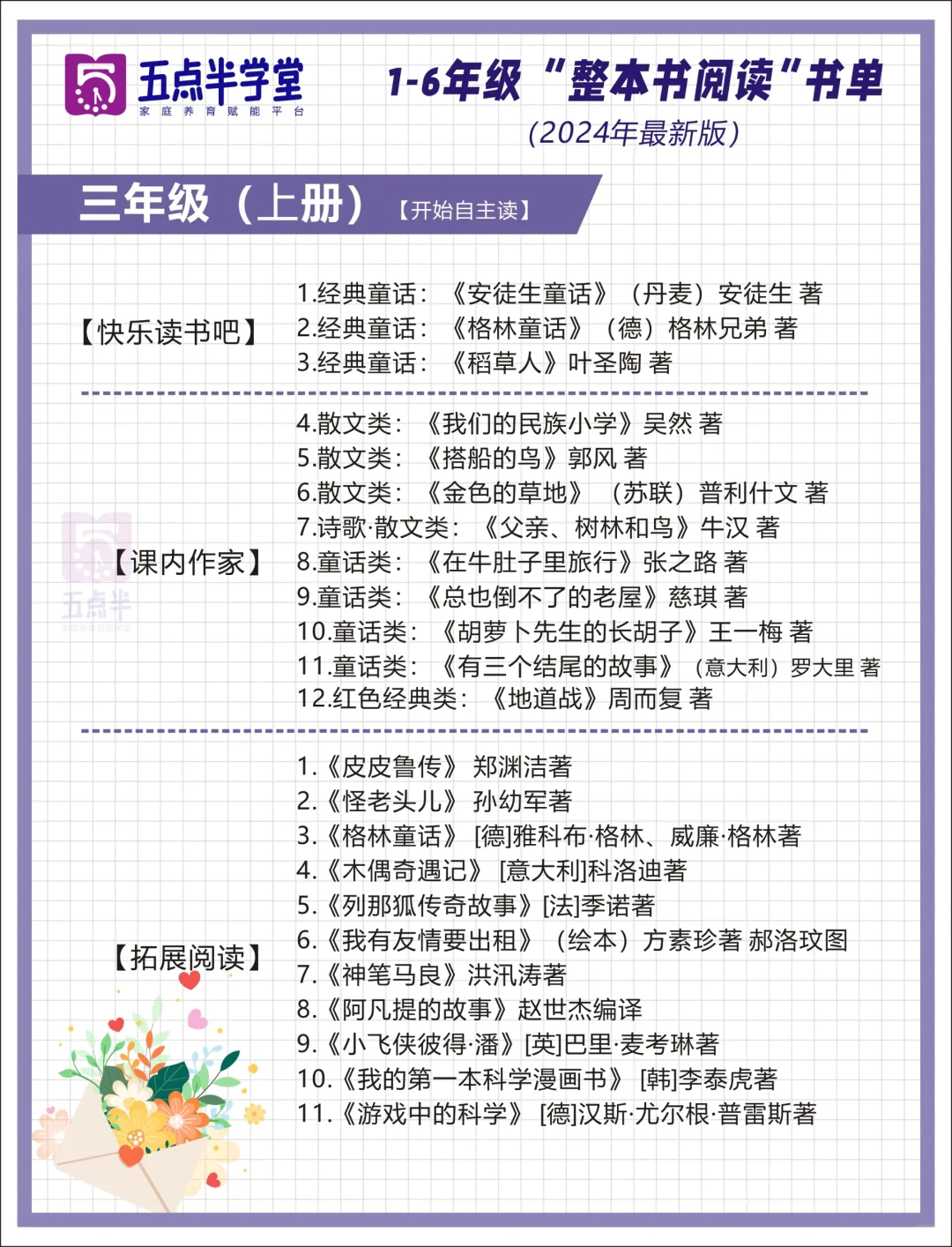 清华附小2024精选版📕1-6年级阅读书单