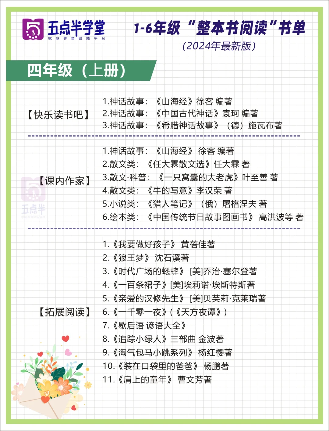 清华附小2024精选版📕1-6年级阅读书单