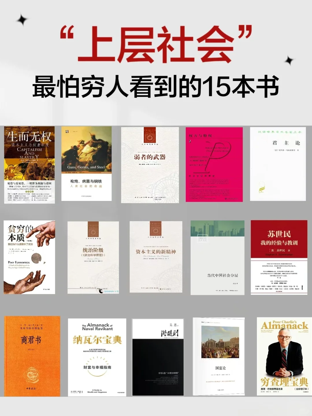 “上层社会”最不想让穷人看到的15本书。