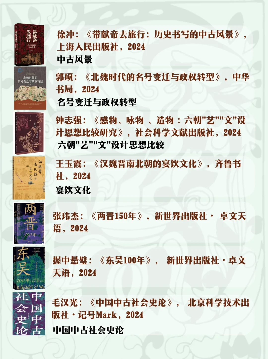 魏晋南北朝史全览：24年度书单第20辑