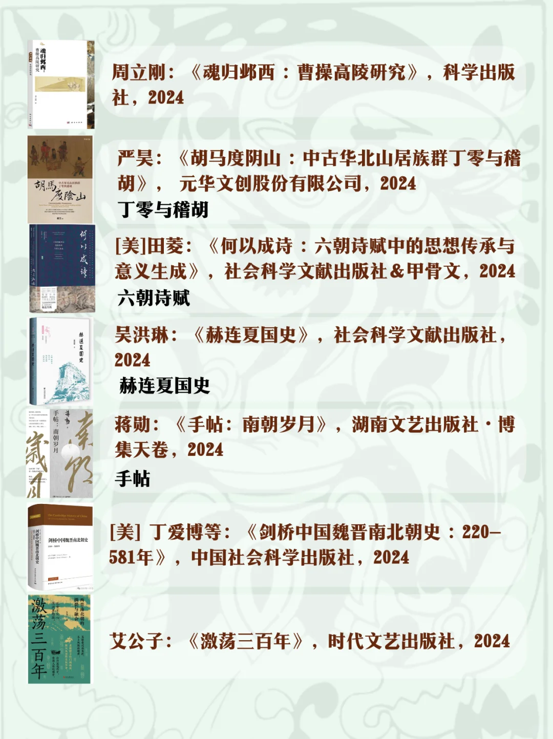 魏晋南北朝史全览：24年度书单第20辑
