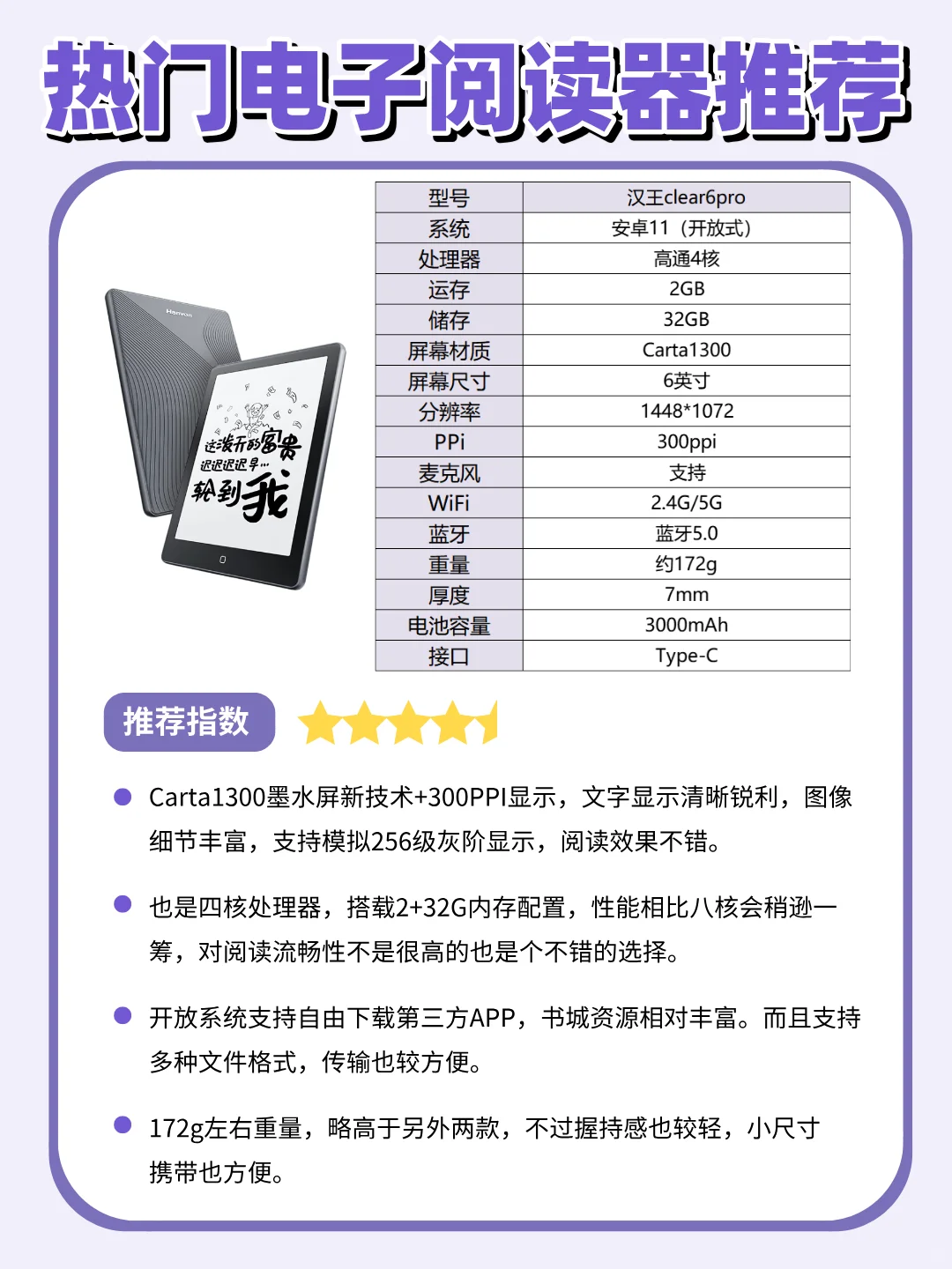 6寸阅读器选购攻略，一步到位不吃亏！
