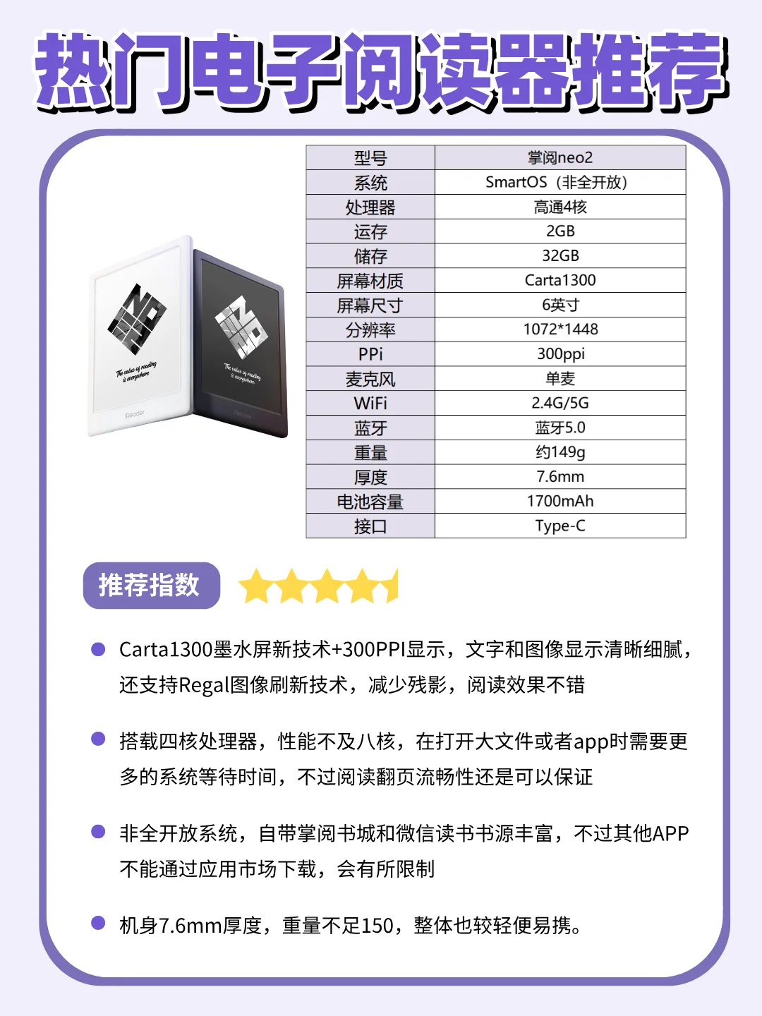 6寸阅读器选购攻略，一步到位不吃亏！