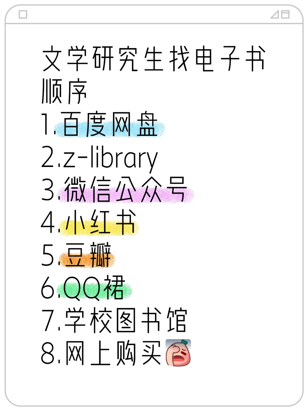 文学研究生找电子书顺序