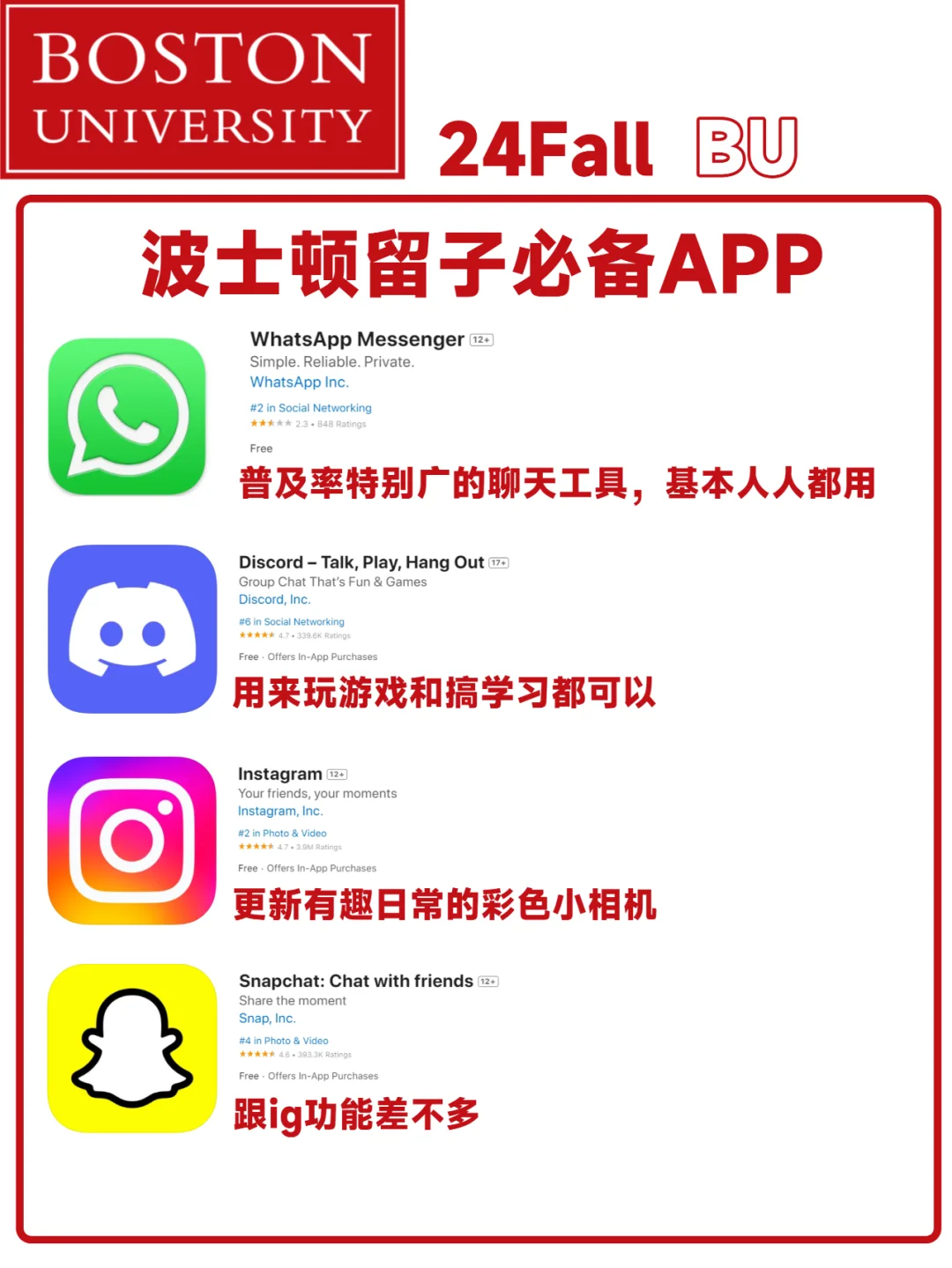 24fall BU丨波士顿留子必备APP！快速适应