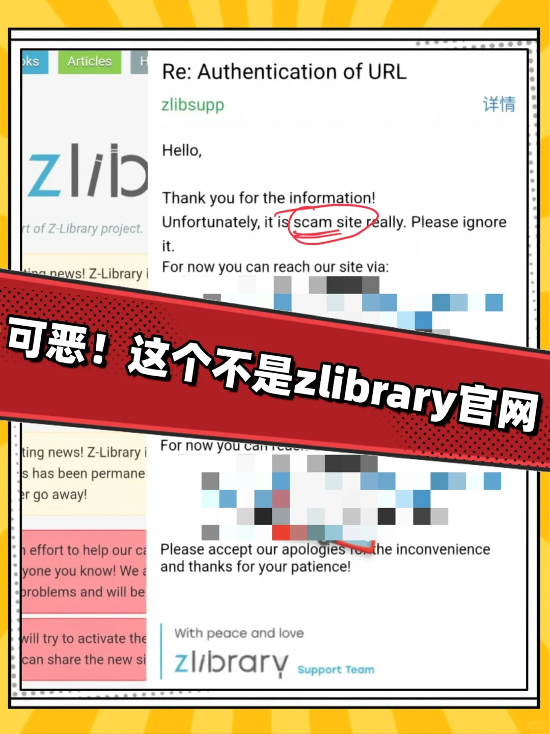注意⚠️有人在用zlibrary钓鱼🎣，千万不要点