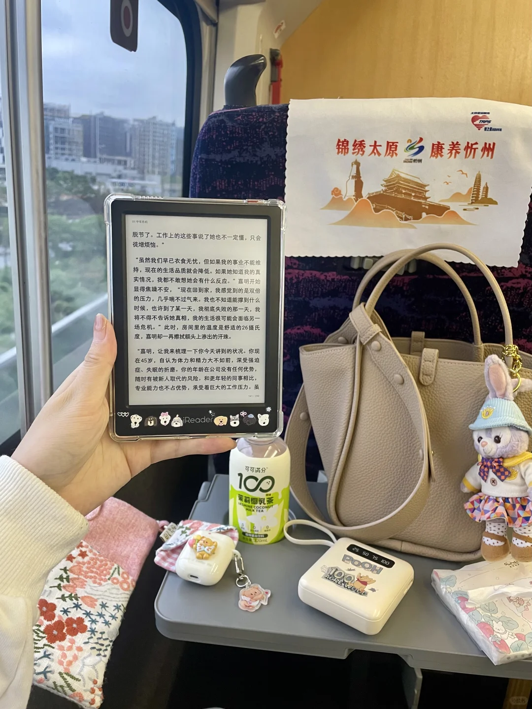 假期第一天高铁 窗外下雨我看书📖