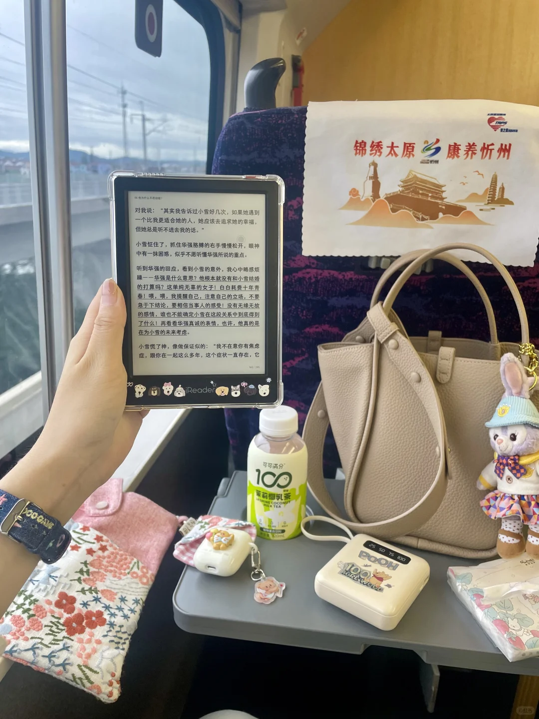 假期第一天高铁 窗外下雨我看书📖