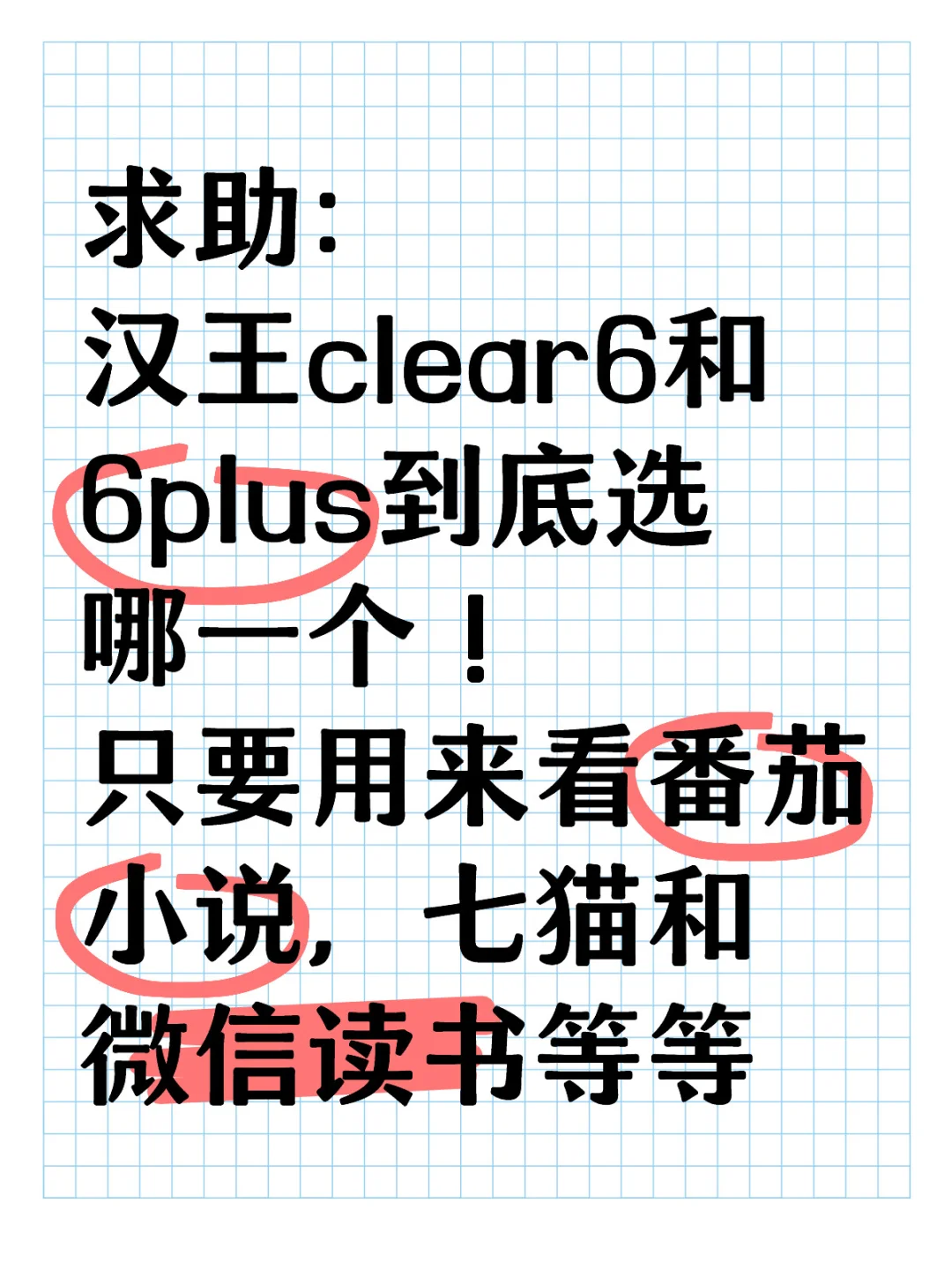 汉王clear6和6plus到底选哪一个啊啊啊