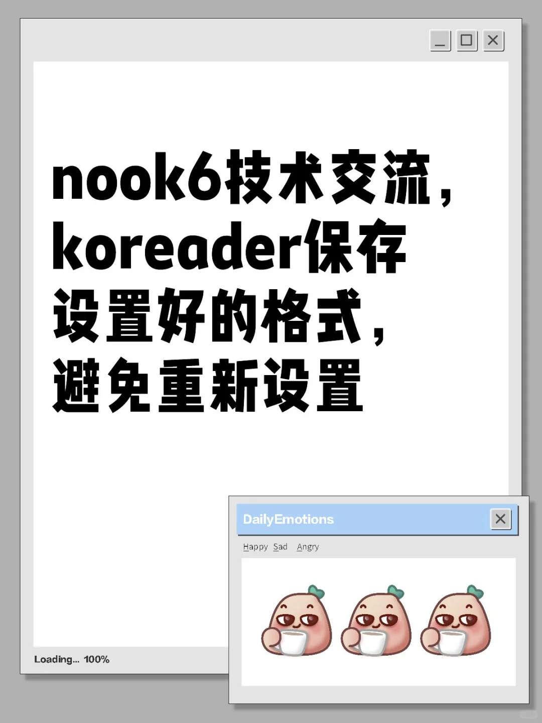 nook6技术交流，koreader保存已设置的格式