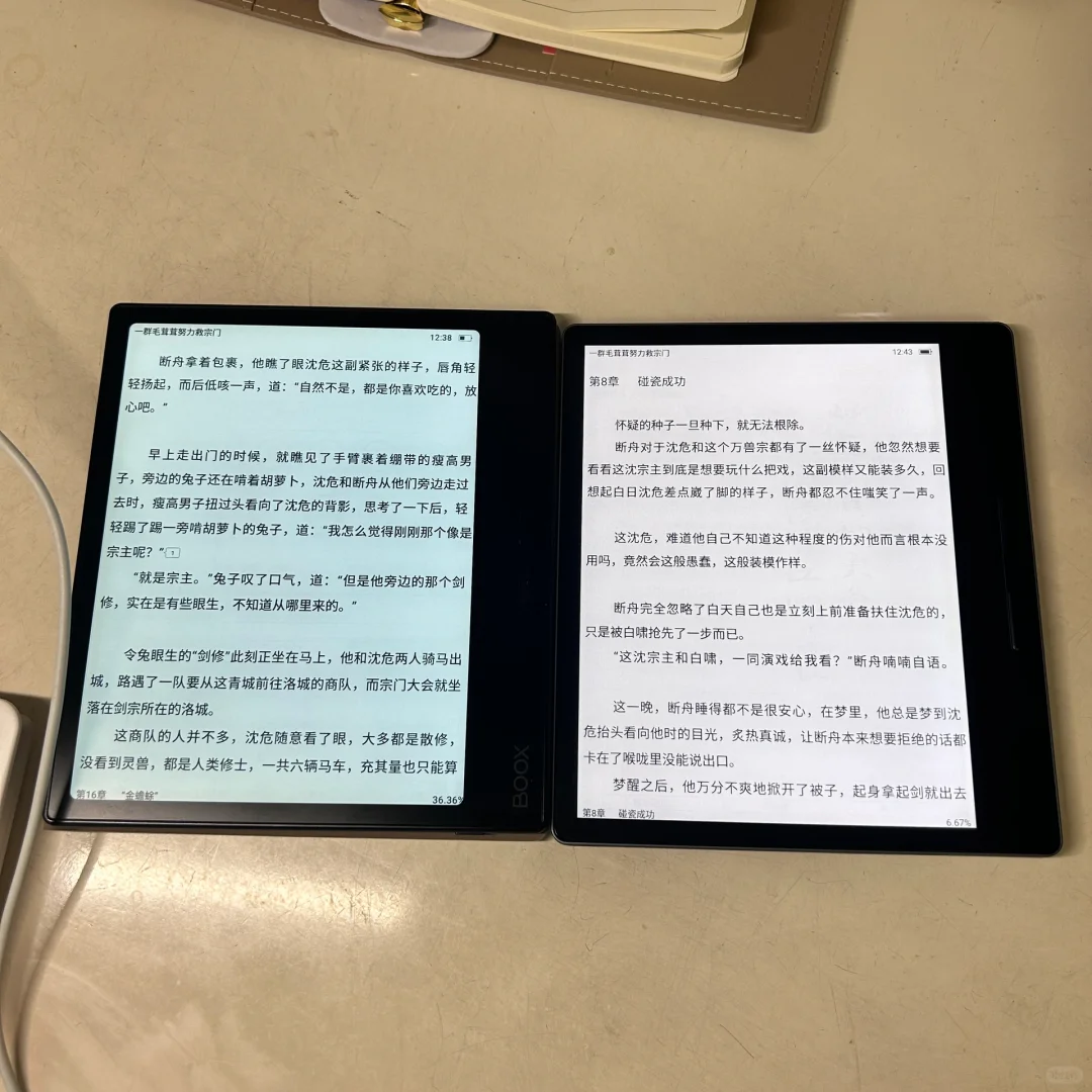 新入两台墨水屏对比 我好会挑壁纸…