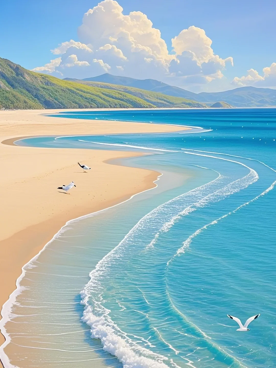 每日分享治愈系风景丨蓝色海边