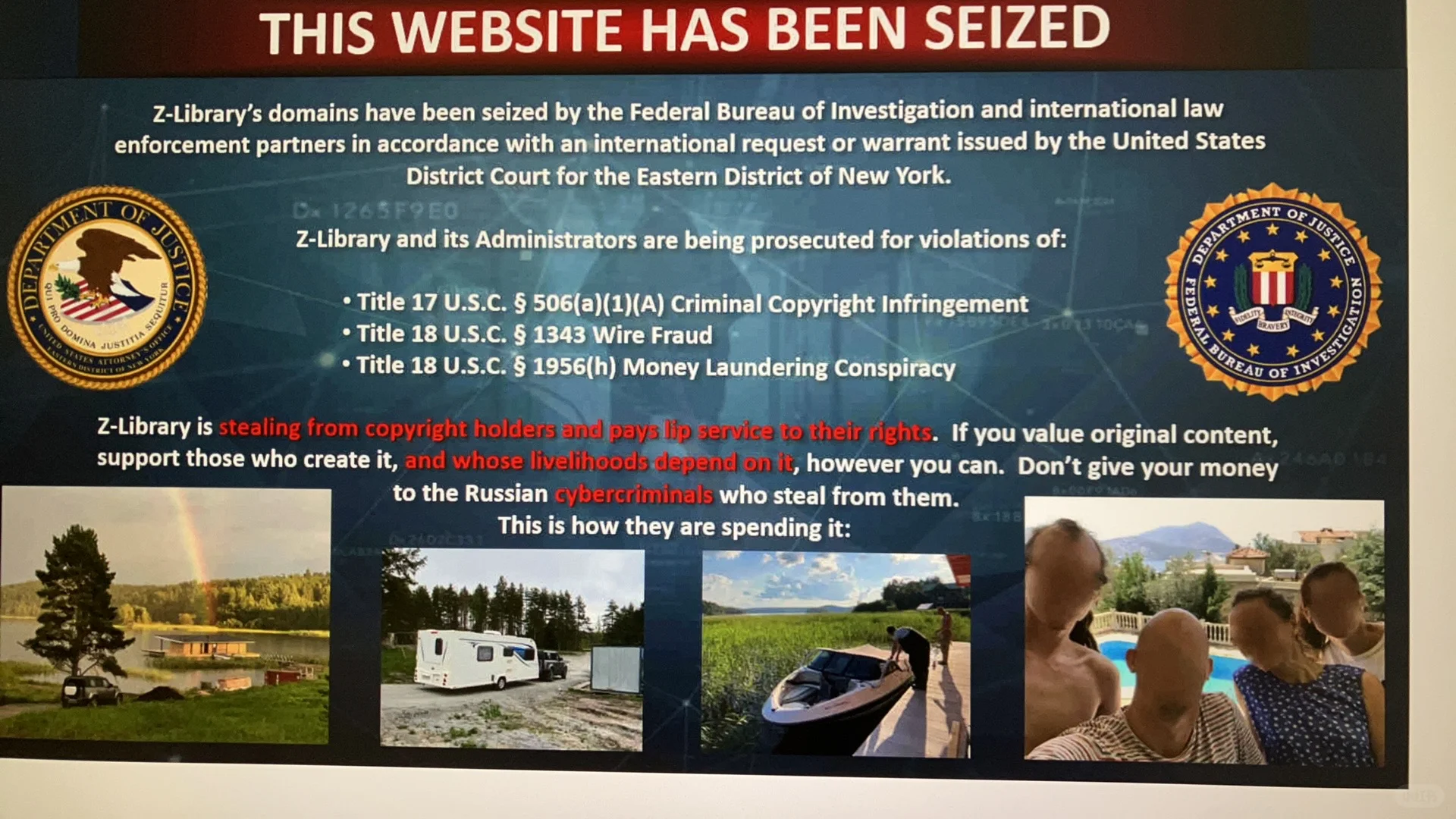 米国司法部披露了zlibrary营运者的生活