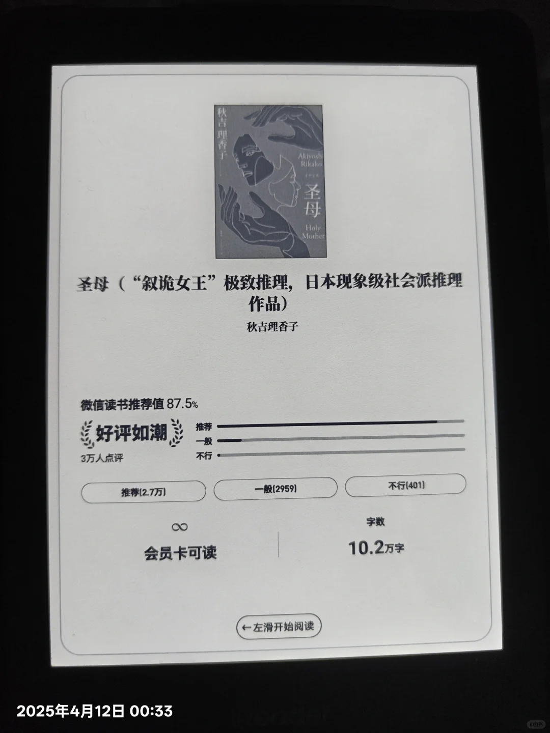iReader回本计划【28】《圣母》