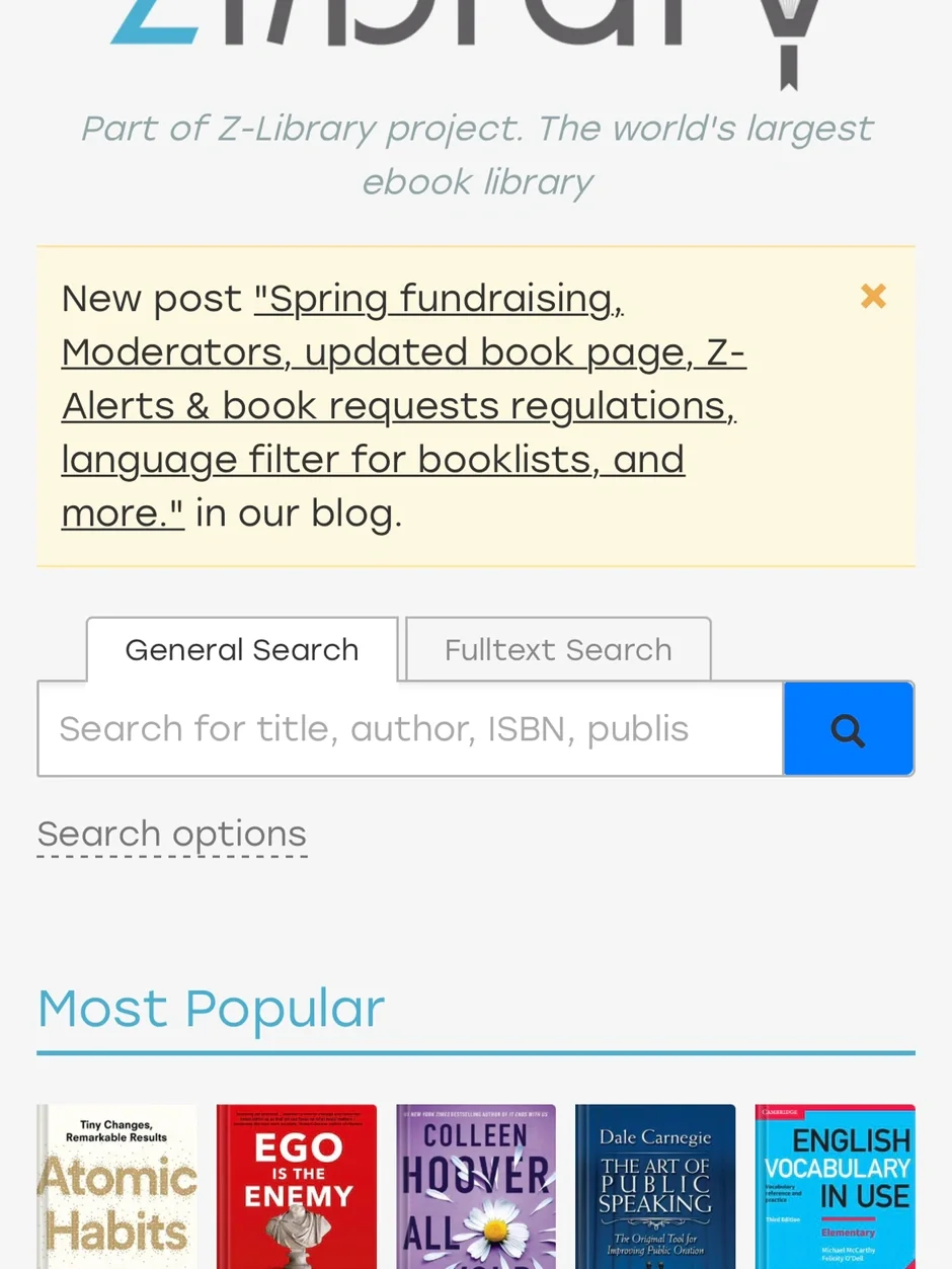 Zlibrary的新网址来啦