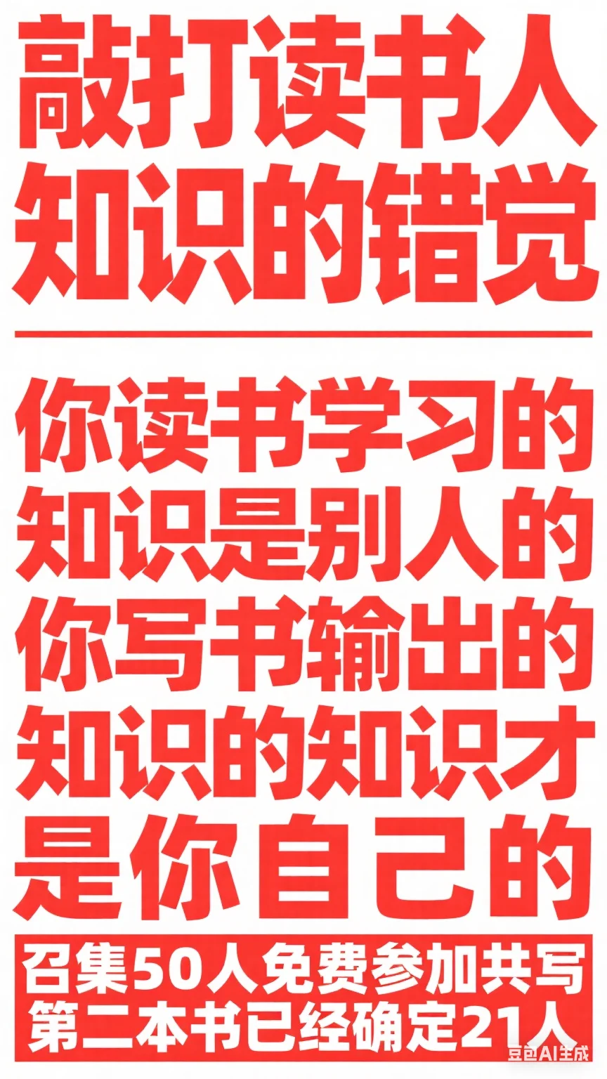 🔥🔥破除读书错觉免费加入共写第二本书