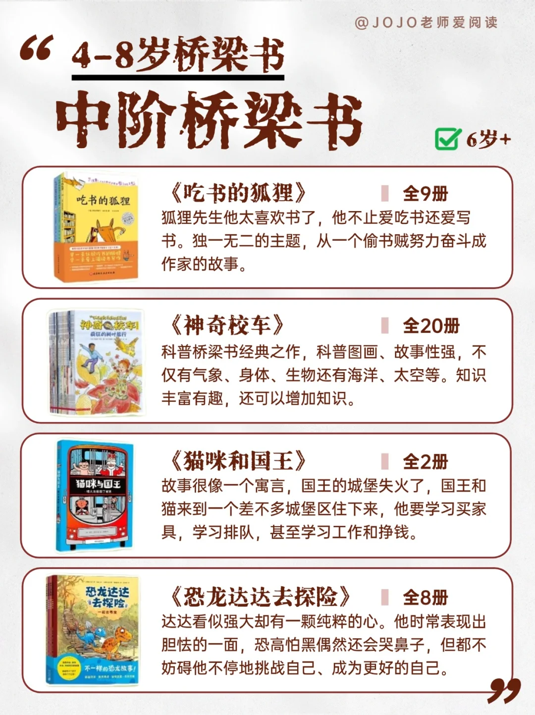 启蒙阅读必读书单👉4 - 8 岁经典桥梁书