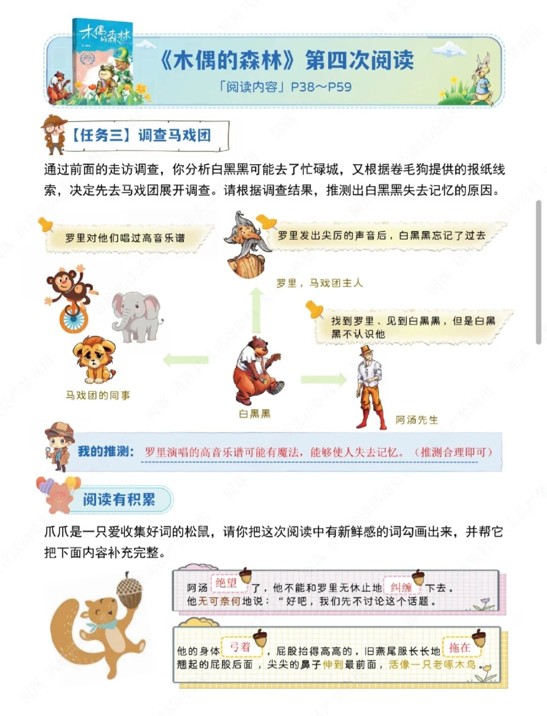 三下语文快乐读书《木偶的森林》导学单答案