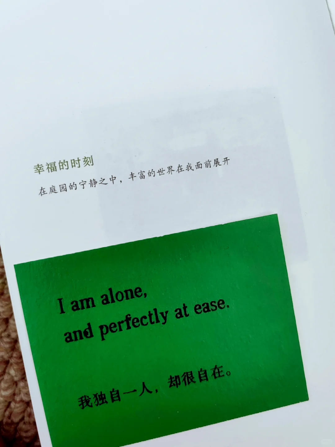 世界越来越美了，我独自一人，却很自在