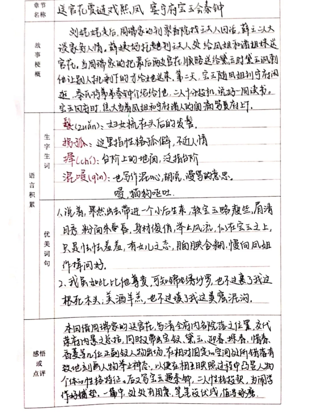 📖《红楼梦》阅读笔记–高一寒假日常