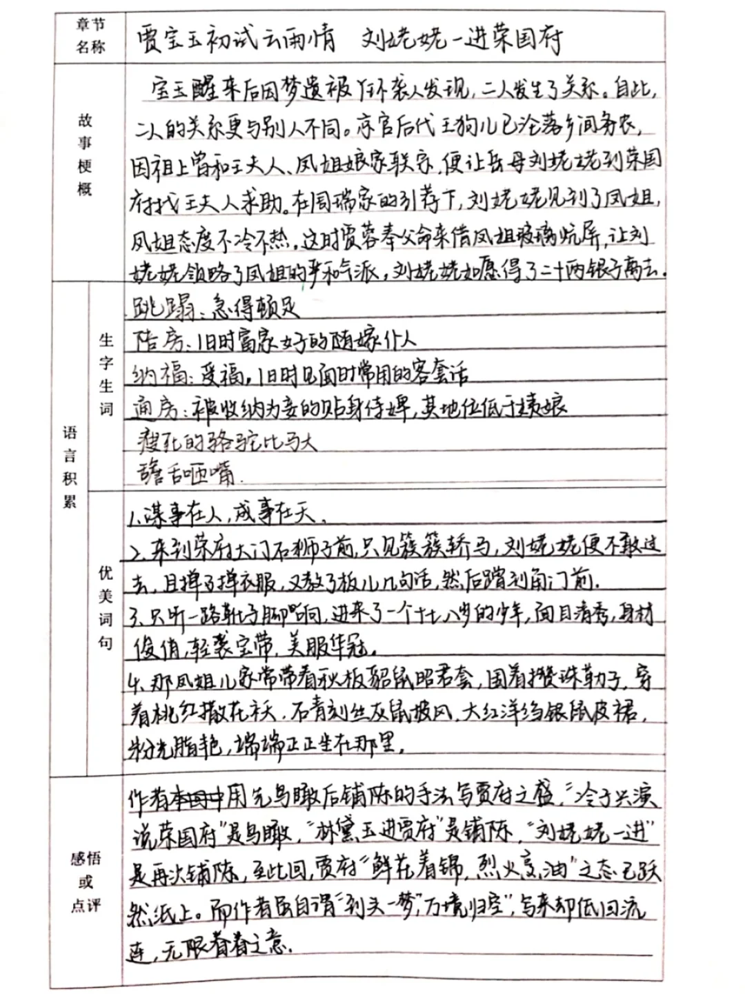 📖《红楼梦》阅读笔记–高一寒假日常
