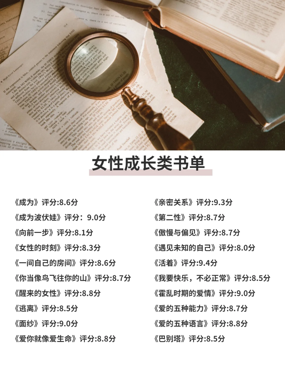 千挑万选高分书单，2022敢不敢自律一年💯