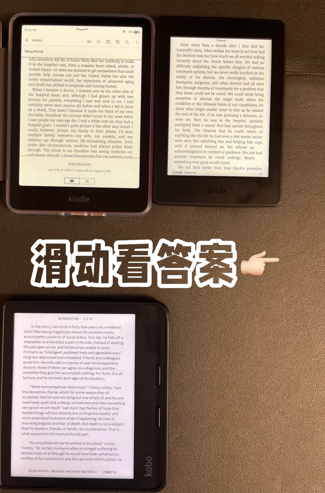 电纸书效果点评，猜哪个是kpw6?（有答案）