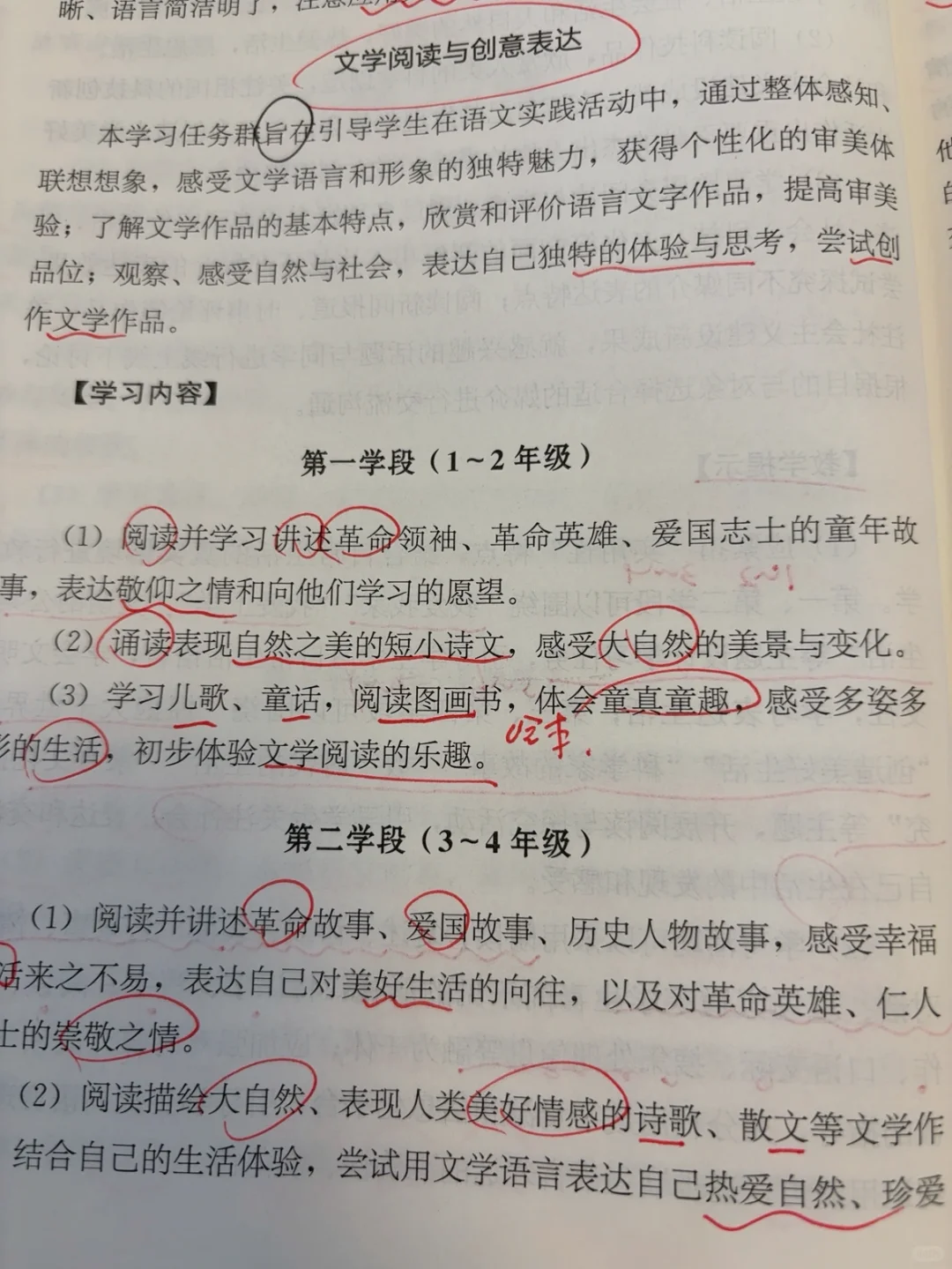 文学阅读与创意表达的学习内容是什么？